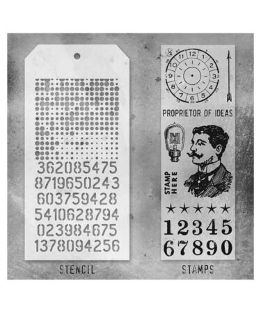 Tim Holtz Mixed-Media Stamps & Stencil - Set #18