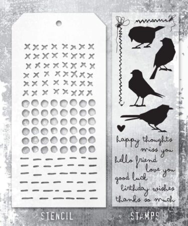 Tim Holtz Mixed-Media Stamps & Stencil - Silhouette Birds