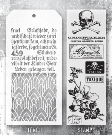 Tim Holtz Mixed-Media Stamps & Stencil - Rest In Peace