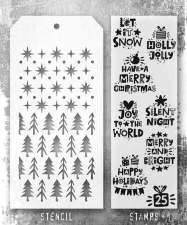 Tim Holtz Mixed-Media Stamps & Stencil - Holiday Whatnots