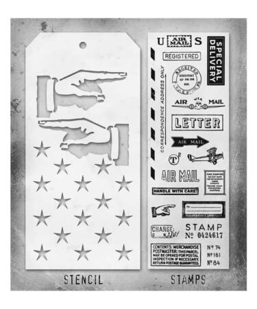 Tim Holtz Mixed-Media Stamps & Stencil - Set #41
