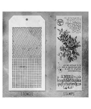 Tim Holtz Mixed-Media Stamps & Stencil - Set #19