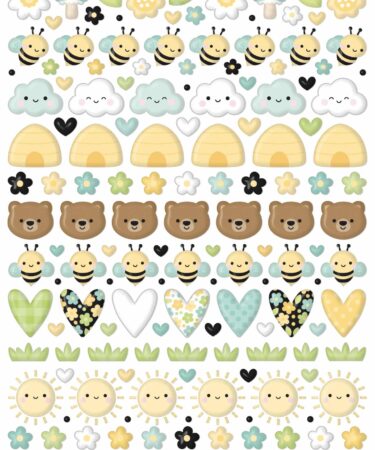 DOODLEBUG DESIGN-collezione bee happy -puffy icons stickers