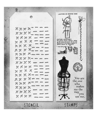 Tim Holtz Mixed-Media Stamps & Stencil - Set #42