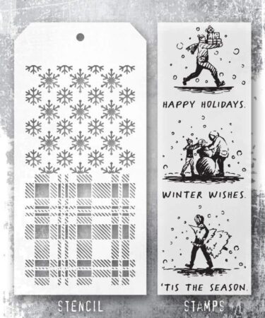 Tim Holtz Mixed-Media Stamps & Stencil - Holiday Sketchbook