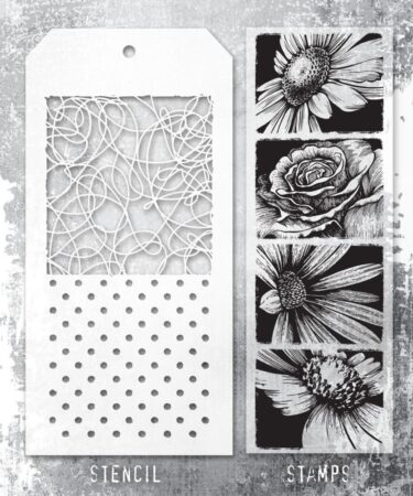 Tim Holtz Mixed-Media Stamps & Stencil - Bold Botanicals