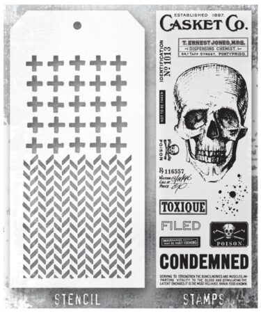 Tim Holtz Mixed-Media Stamps & Stencil - Set #48