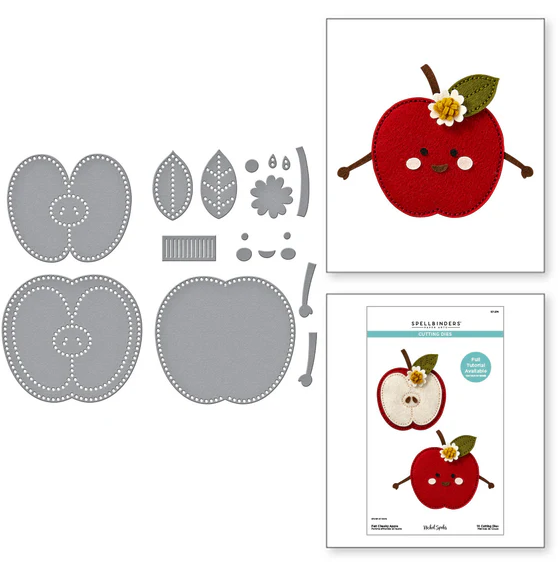 SPELLBINDERS - set di fustelle - Felt Cheeky Apple