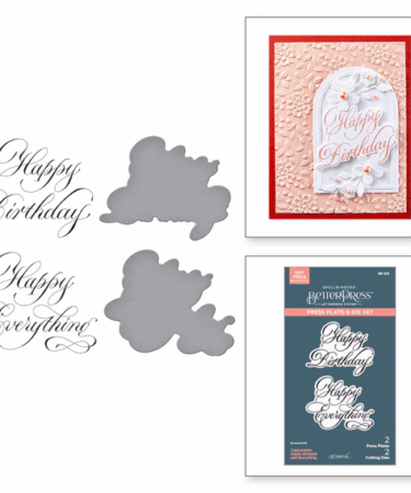 SPELLBINDERS - BetterPress Plate  -  Copperplate Happy Birthday and Everything