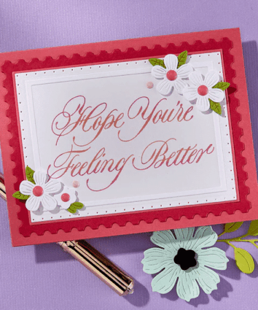 Alternative view of SPELLBINDERS - BetterPress Plate  - Copperplate  Hope You're Feeling Better