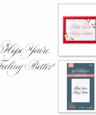 SPELLBINDERS - BetterPress Plate  - Copperplate  Hope You're Feeling Better
