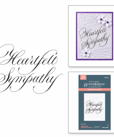 SPELLBINDERS - BetterPress Plate  - Copperplate Heartfelt Sympathy