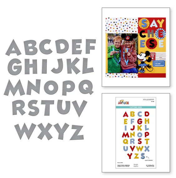Spellbinders - from the Say Cheese Classic Mouse Collection - Classic Mouse Alphabet Etched Dies