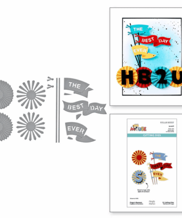 Spellbinders - from the Say Cheese Classic Mouse Collection -  Flags & Banners Etched Dies