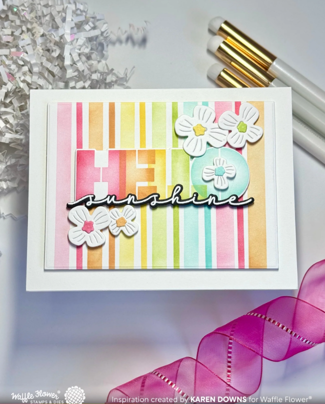 WAFFLE FLOWER - Overlapping Hello Additions Stamp Set - immagine 2