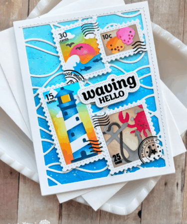 Alternative view of WAFFLE FLOWER - Postage Collage Coastal Stencil