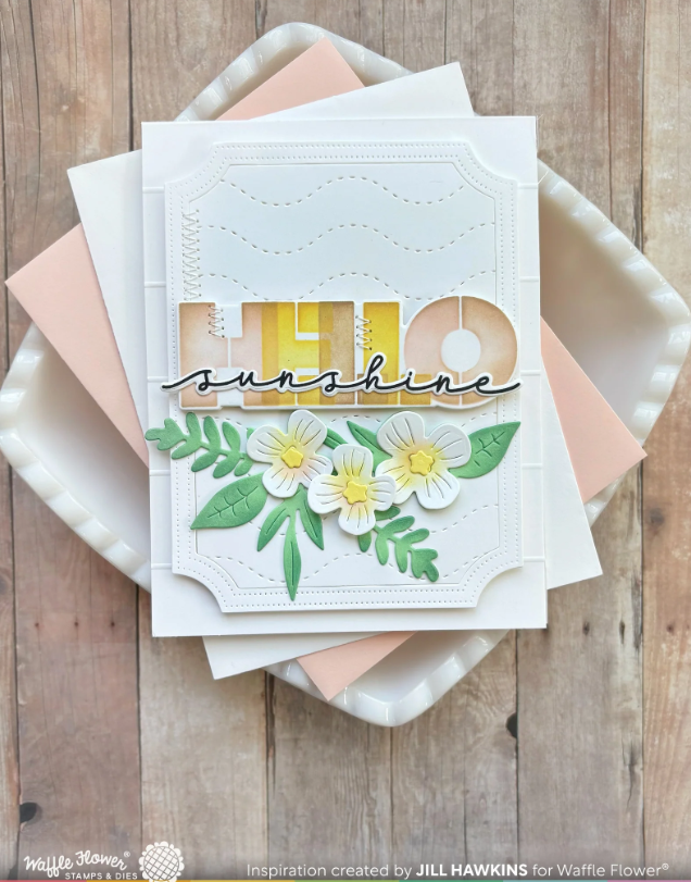WAFFLE FLOWER - Overlapping Hello Additions Matching Die - immagine 2