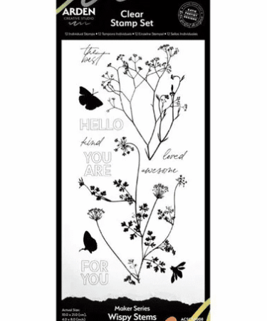 Arden Creative Studio - Maker Series 4x8 Inch Clear Stamp Set - Wispy Stems