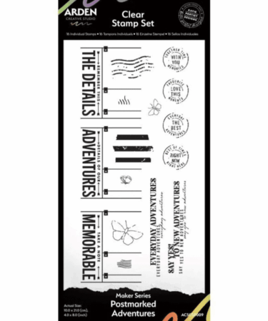Arden Creative Studio - Maker Series 4x8 Inch Clear Stamp Set - Postmarked Adventures