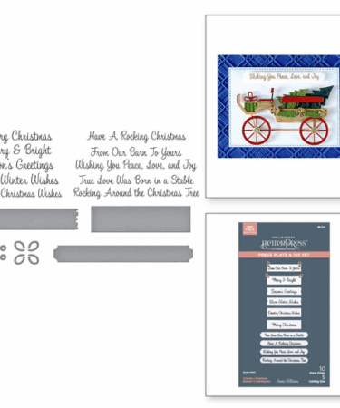 Spellbinders - Country Christmas Banner & Sentiments Press Plate & Die Set