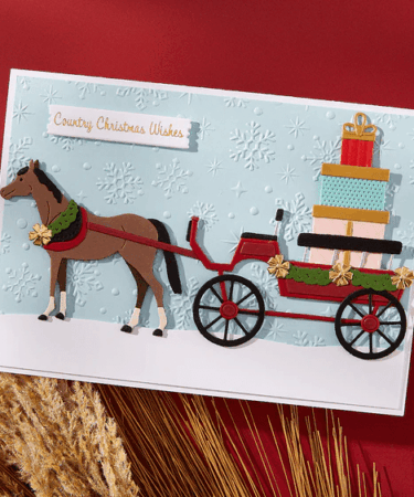 Alternative view of Spellbinders - Christmas Horse-Drawn Wagon Etched Dies