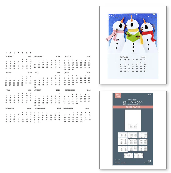 Spellbinders - DIY 2026 Calendar BetterPress Plate