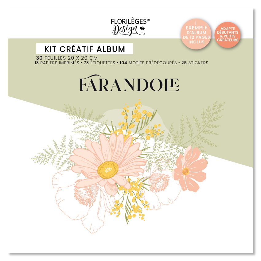 Florilèges Design -Collezione Farandole - Kit créatif album