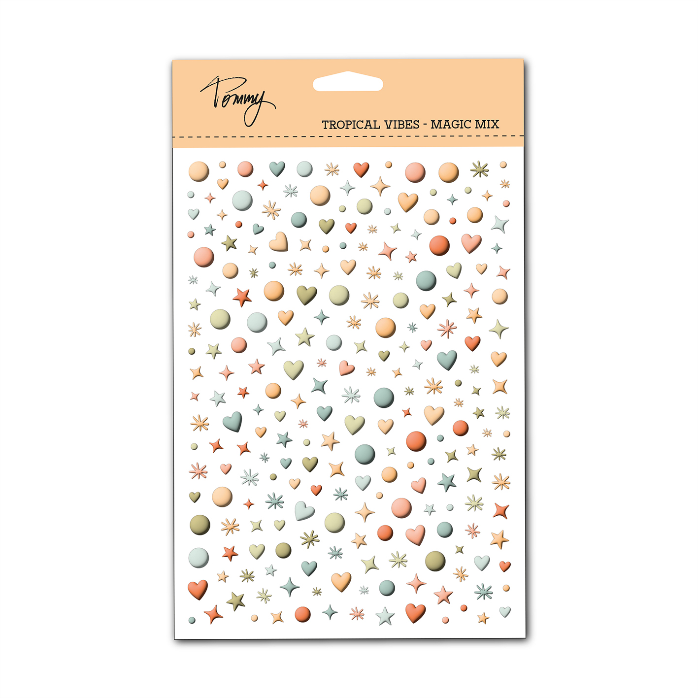 TOMMY ART - Puffy Stickers - Tropical vibes Magic mix - formato A5