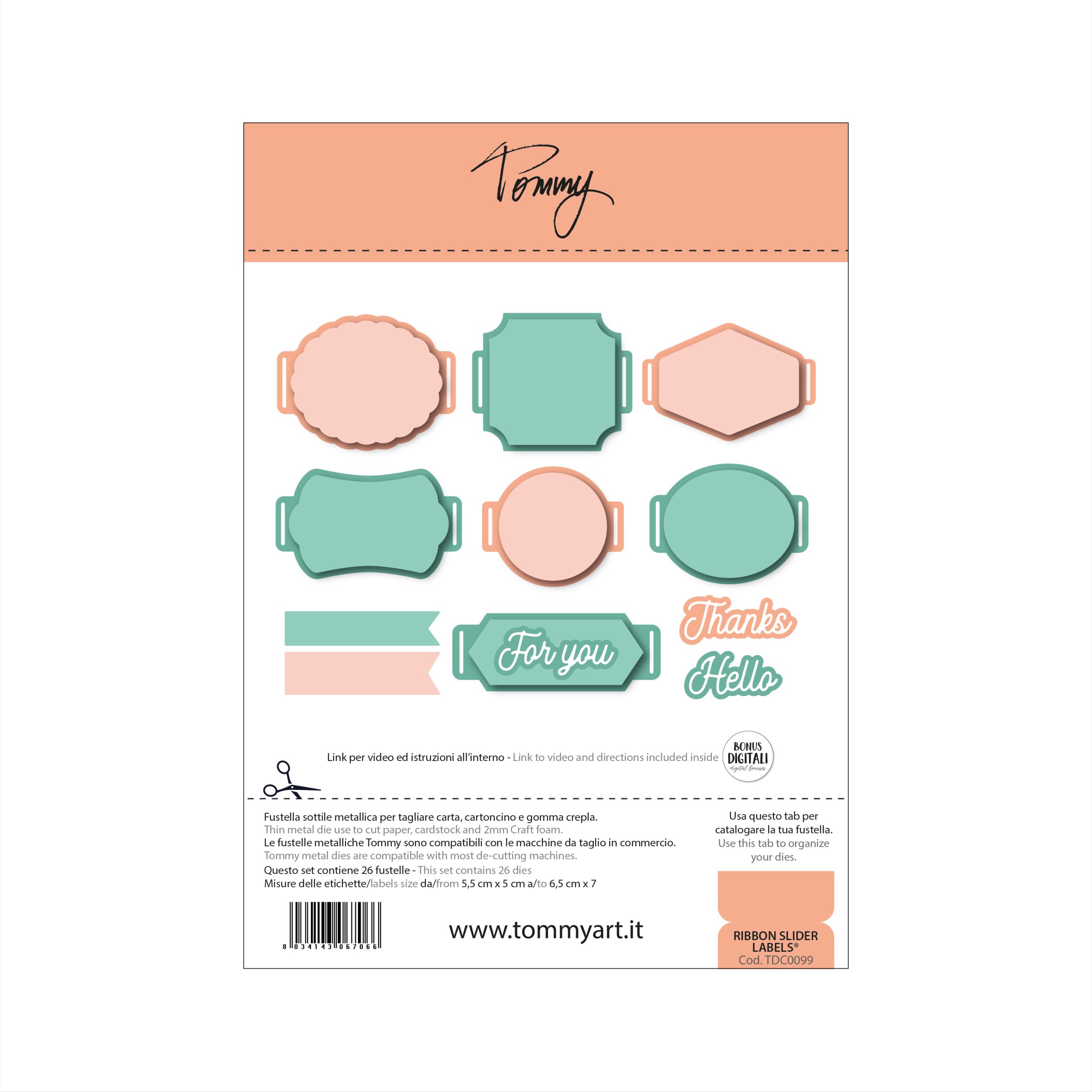 TOMMY ART - Tommy fustella - Ribbon Slider Labels®