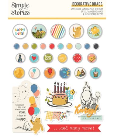 SIMPLE STORIES - Collezione Say Cheese Classic Pooh Birthday- Decorative Brads