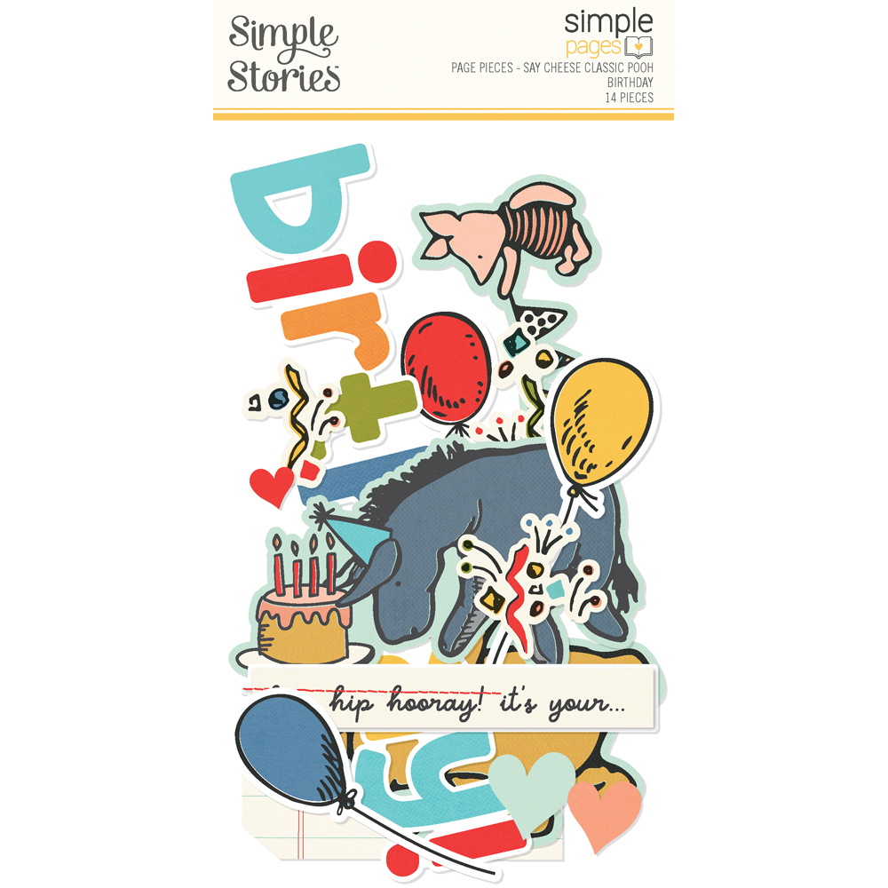 SIMPLE STORIES - Collezione Say Cheese Classic Pooh Birthday - Simple Pages Page Pieces