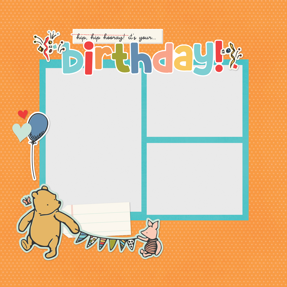 SIMPLE STORIES - Collezione Say Cheese Classic Pooh Birthday - Simple Pages Page Pieces - immagine 2