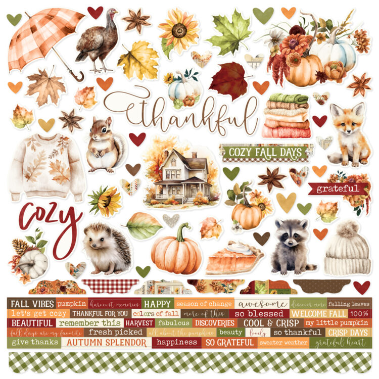 SIMPLE STORIES - Collezione  Simple Vintage Autumn Breeze - Cardstock Stickers