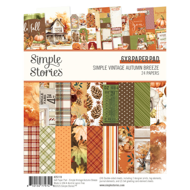 SIMPLE STORIES - Collezione  Simple Vintage Autumn Breeze - 6x8 Pad