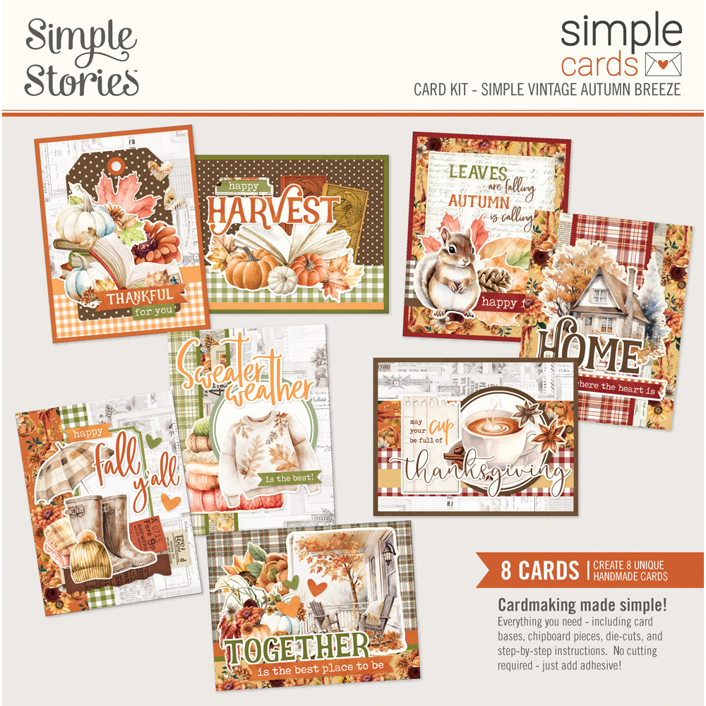 SIMPLE STORIES - Collezione Simple Vintage Autumn Breeze - Simple Cards Card Kit