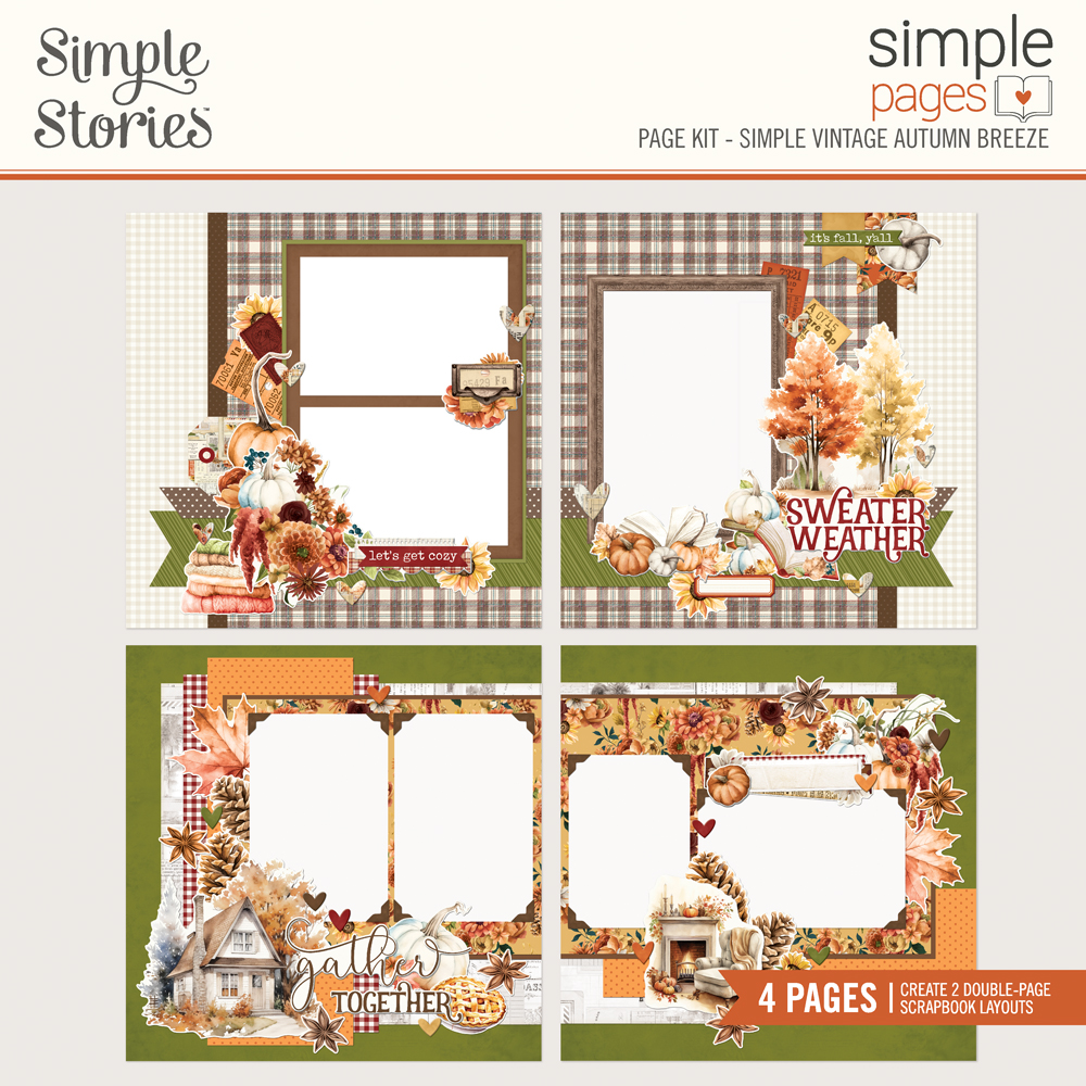 SIMPLE STORIES - Collezione Simple Vintage Autumn Breeze - Simple Pages Page Kit
