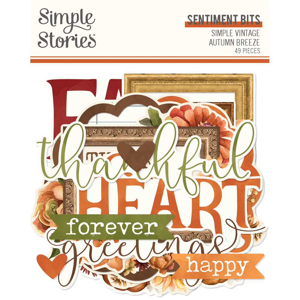 SIMPLE STORIES - Collezione Simple Vintage Autumn Breeze - Sentiment Bits & Pieces