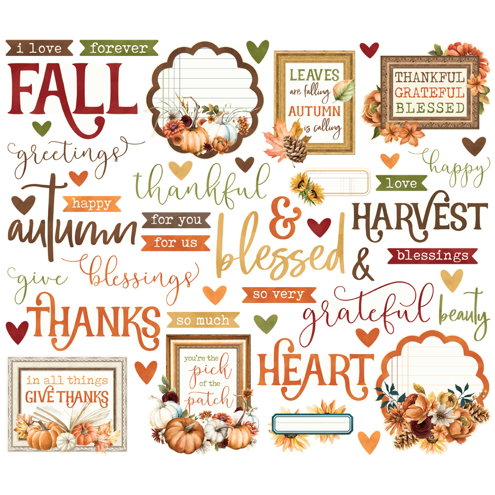 SIMPLE STORIES - Collezione Simple Vintage Autumn Breeze - Sentiment Bits & Pieces - immagine 2