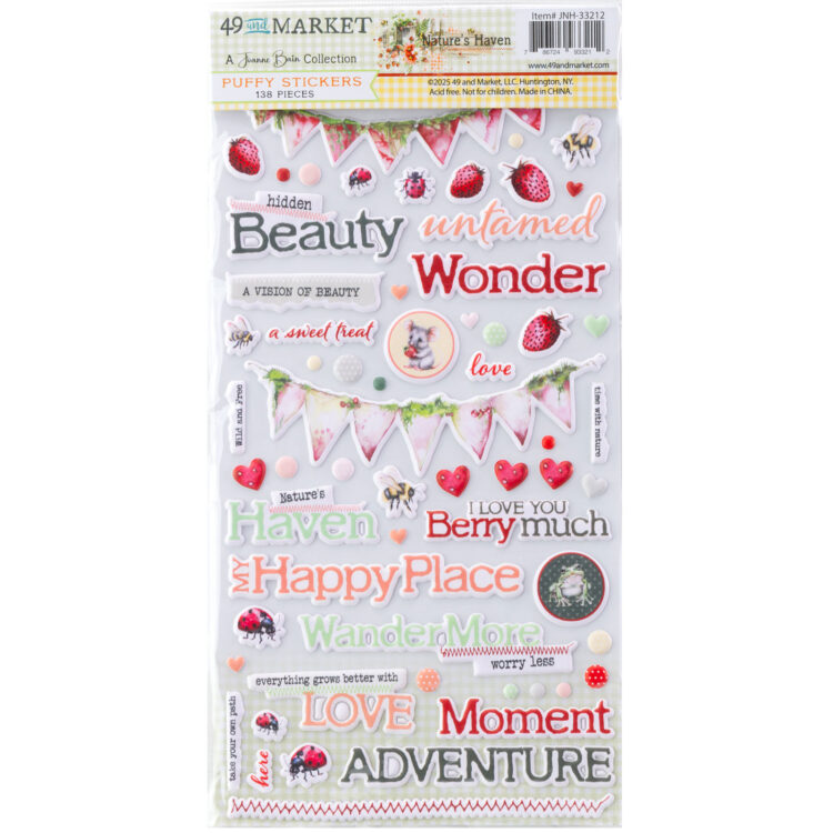 49 AND MARKET COLLEZIONE Nature's Haven Puffy Stickers