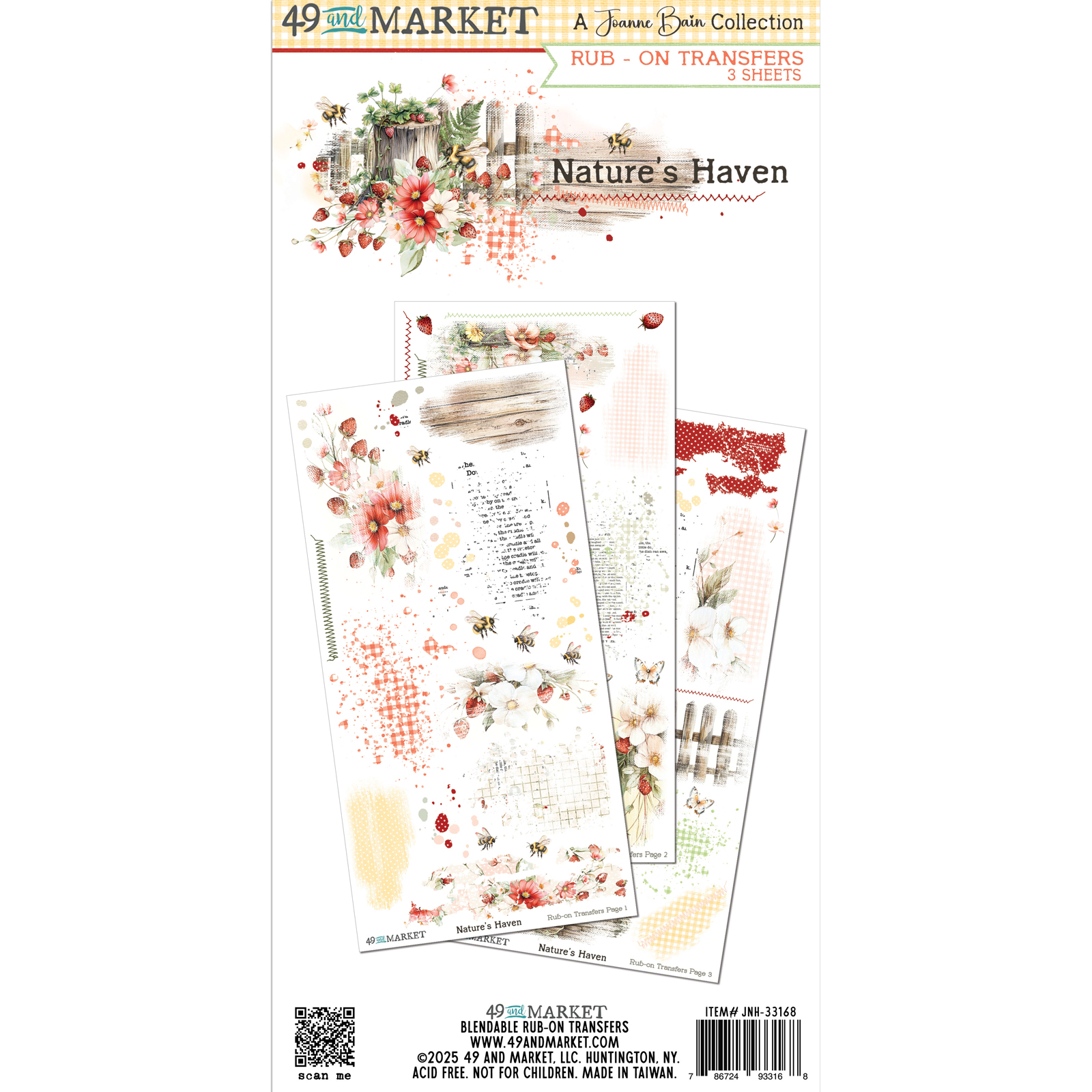 49 AND MARKET COLLEZIONE Nature's Haven 6x12 Rub-on Transfer Set