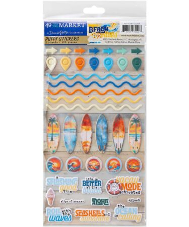 49 AND MARKET COLLEZIONE Beach Vibes Collection Puffy Stickers