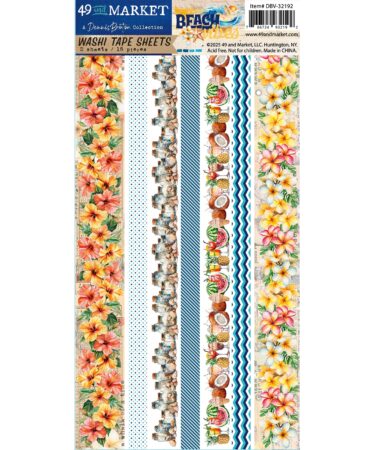 49 AND MARKET COLLEZIONE Beach Vibes Collection Washi Tape Sheet Set