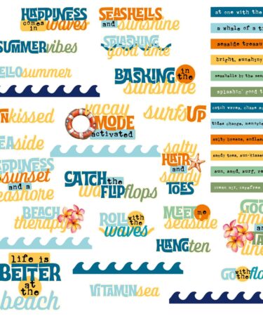 Alternative view of 49 AND MARKET COLLEZIONE Beach Vibes Collection Chipboard WORDS