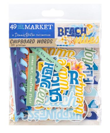 49 AND MARKET COLLEZIONE Beach Vibes Collection Chipboard WORDS
