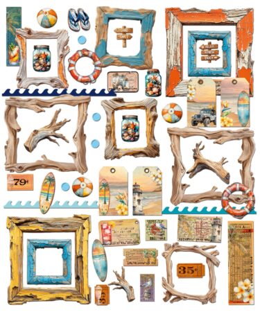 Alternative view of 49 AND MARKET COLLEZIONE Beach Vibes Collection Die-cut Elements