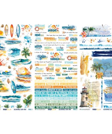 Alternative view of 49 AND MARKET COLLEZIONE Beach Vibes Collection 6x12 Rub-on Transfer Set
