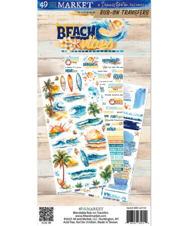 49 AND MARKET COLLEZIONE Beach Vibes Collection 6x12 Rub-on Transfer Set