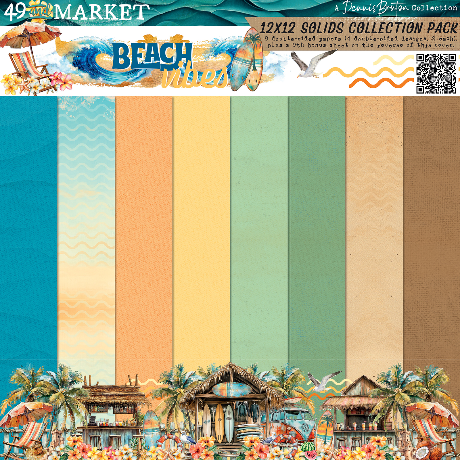 49 AND MARKET COLLEZIONE Beach Vibes Collection - 12 x12 Solids Collection Pack