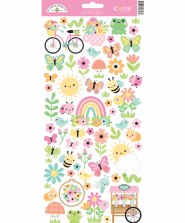 Doodlebug - Collezione Butterfly Kisses Icons Stickers