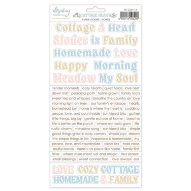 MINTAY PAPERS - Collezione Cottage Heart  - Paper Stickers - Words (6"x12")